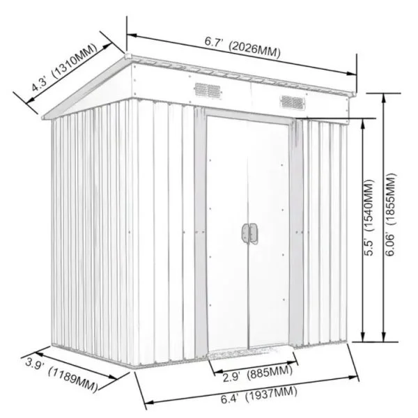 Remise de rangement pour outils de jardin