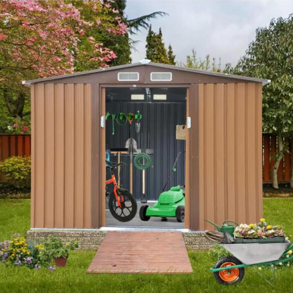 Outdoor Storage Shed with Sliding Door