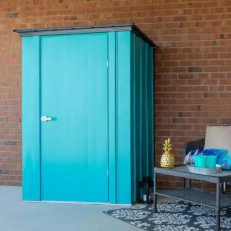 Teal Color Metal Storage Shed