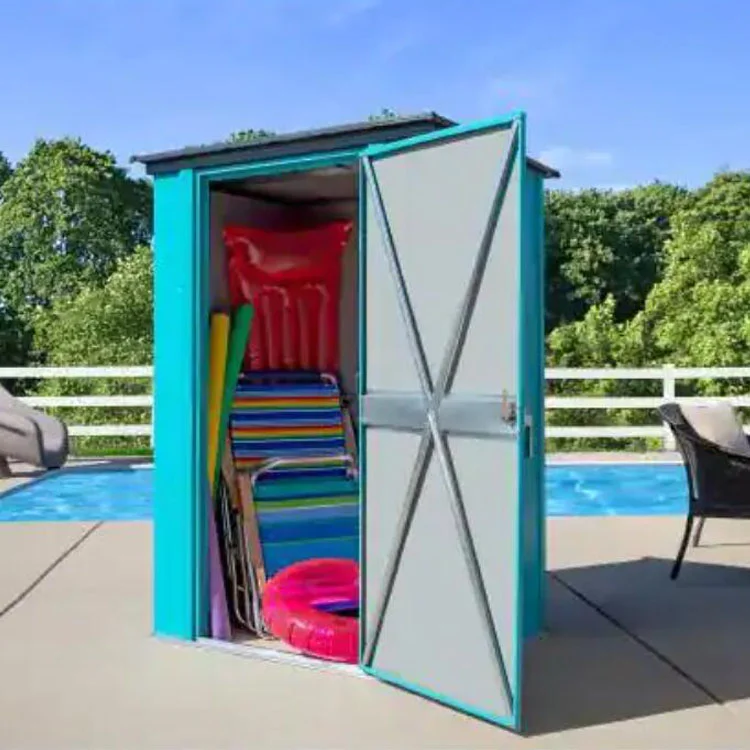 Teal Color Metal Storage Shed