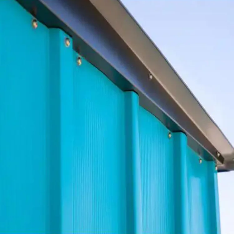 Teal Color Metal Storage Shed