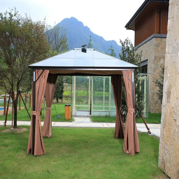 Gazebo de jardim com luz solar LED magnética