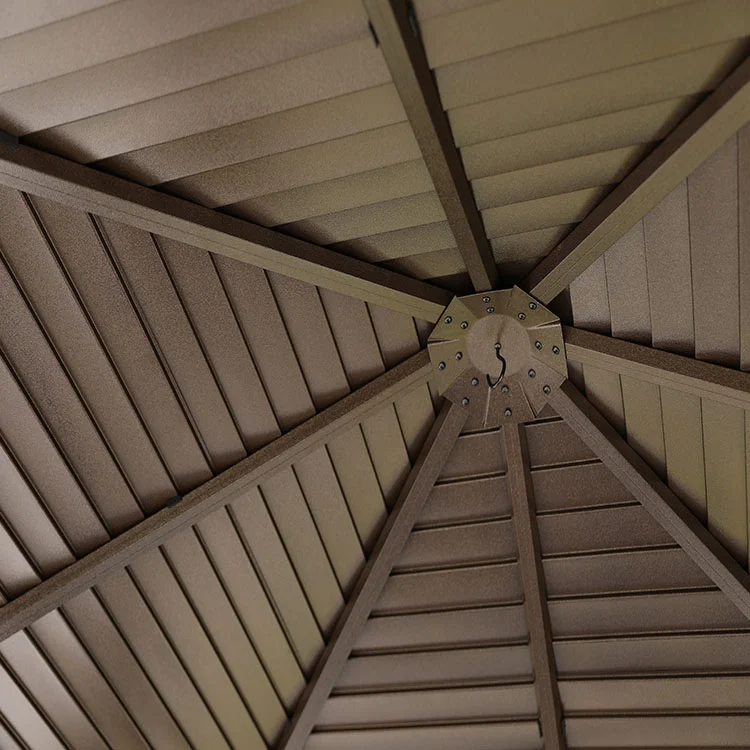 ⁦Honolulu Hawaii Outdoor Patio Hardtop Aluminum Gazebo Pergola with Netting and Curtains⁩ - الصورة ⁦5⁩