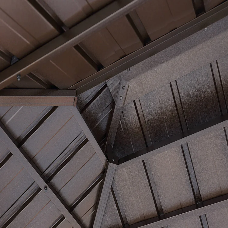 Outdoor Patio Double-tier Aluminium BBQ Canopy Gazebo with 2 Separate Shelves for Serving - Image 5