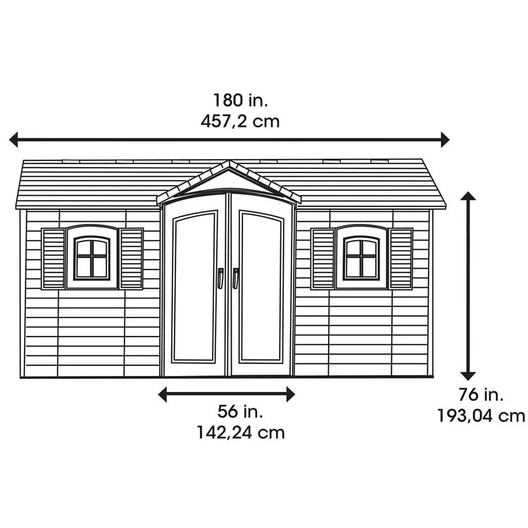 Cobertizo de almacenamiento al aire libre con puertas reforzadas con acero con cerradura