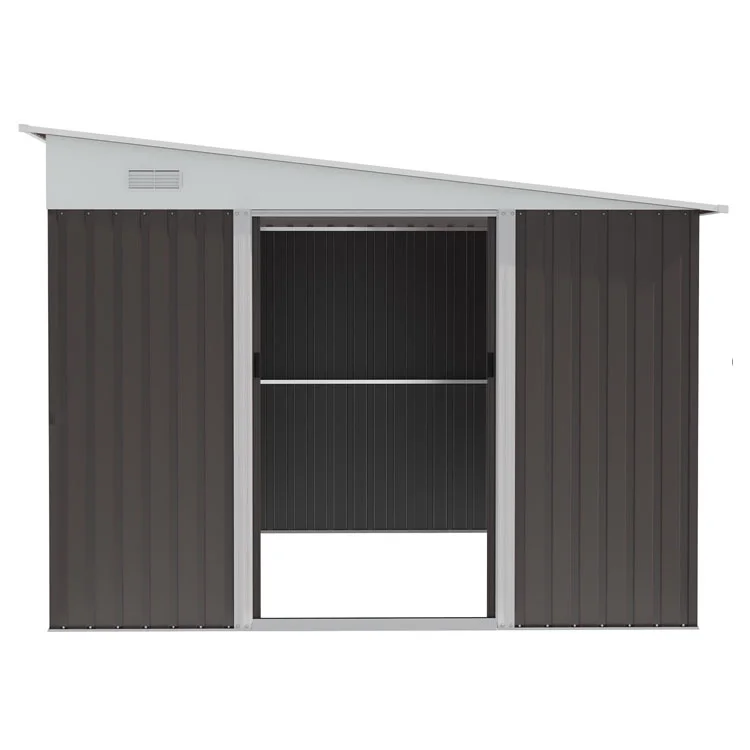 Outdoor Metal Lean to Tool Storage Shed House with Double Sliding Lockable Doors & 2 Air Vents – Bild 2