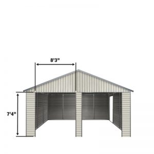 Garage con due porte singole con persiane