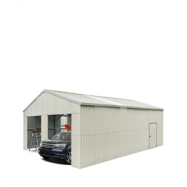 steel garage with rollup door