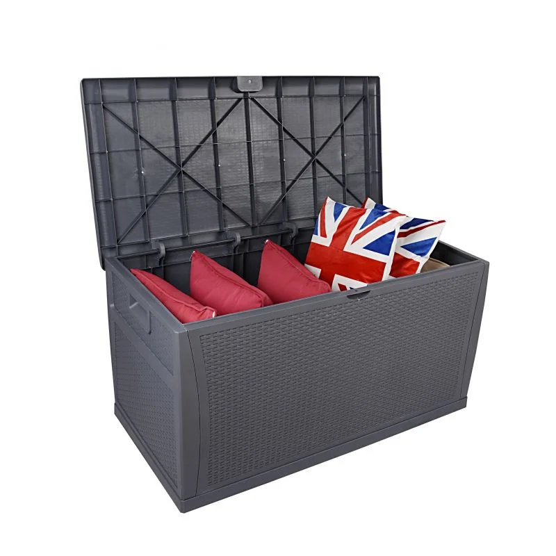 HDPE tool box with gray finish rattan