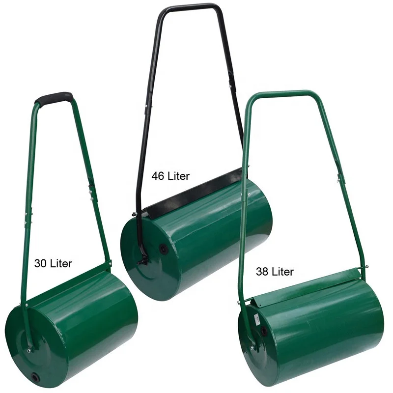 Tow steel garden lawn roller